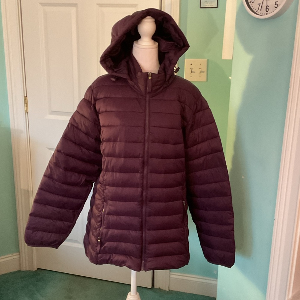 St. John's Bay Deep Purple Puffer Jacket